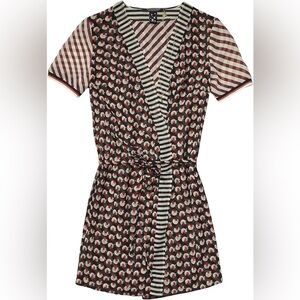 SCOTCH & SODA Mixed-Print Double-Layer Dress Size Small